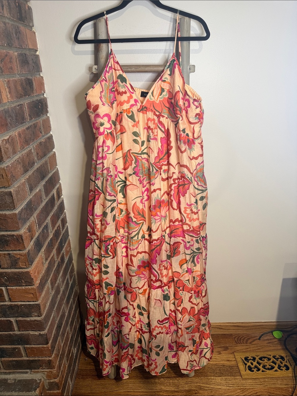 MSK Floral Boho Tiered Maxi Dress Size XL